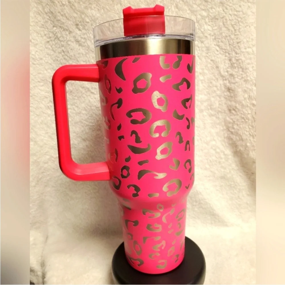 Pink Leopard 40oz tumbler